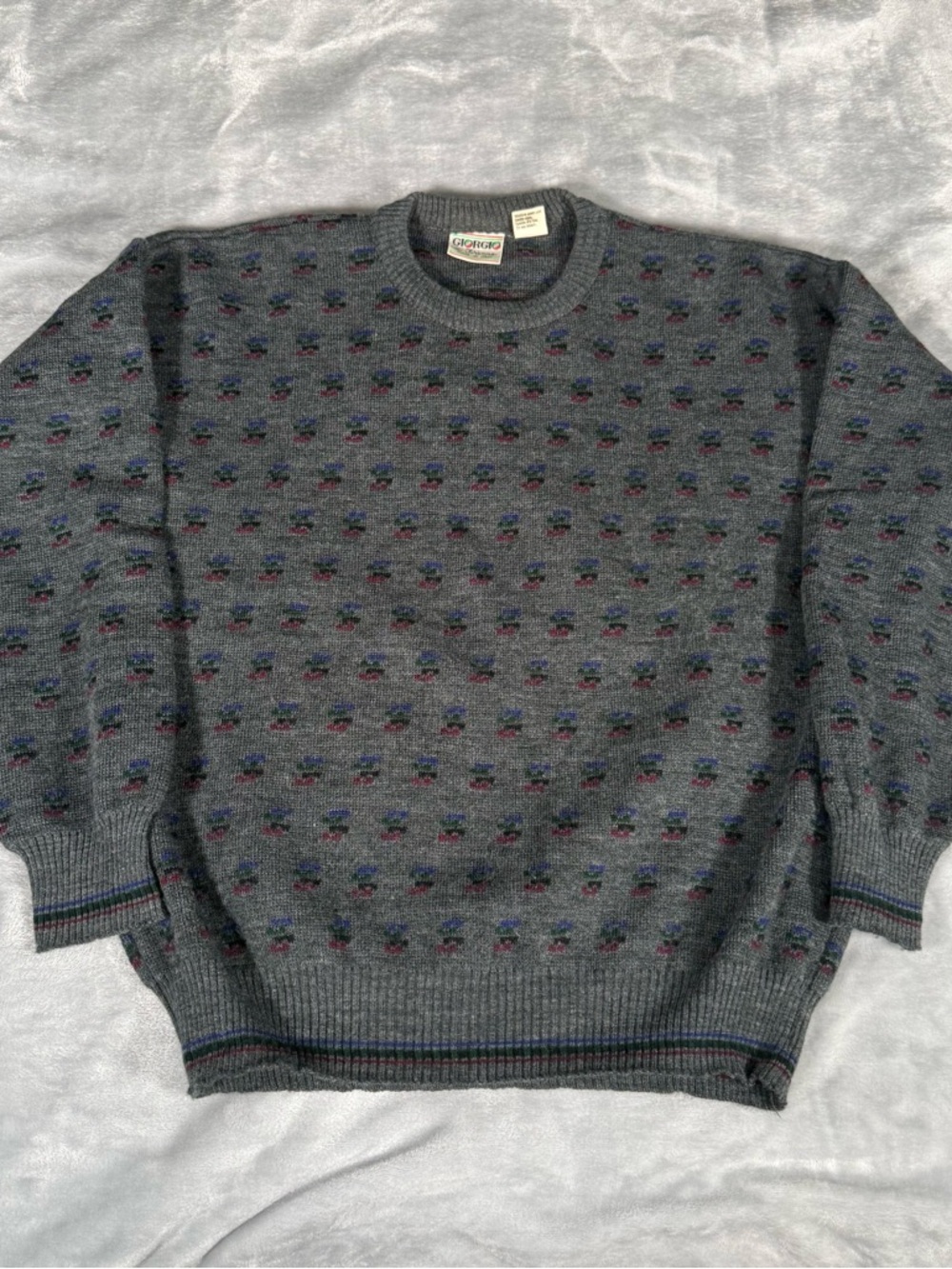 Vintage Giorgio Di Firenze Pattern Sweater Mens M Wool Acrylic Made In Italy